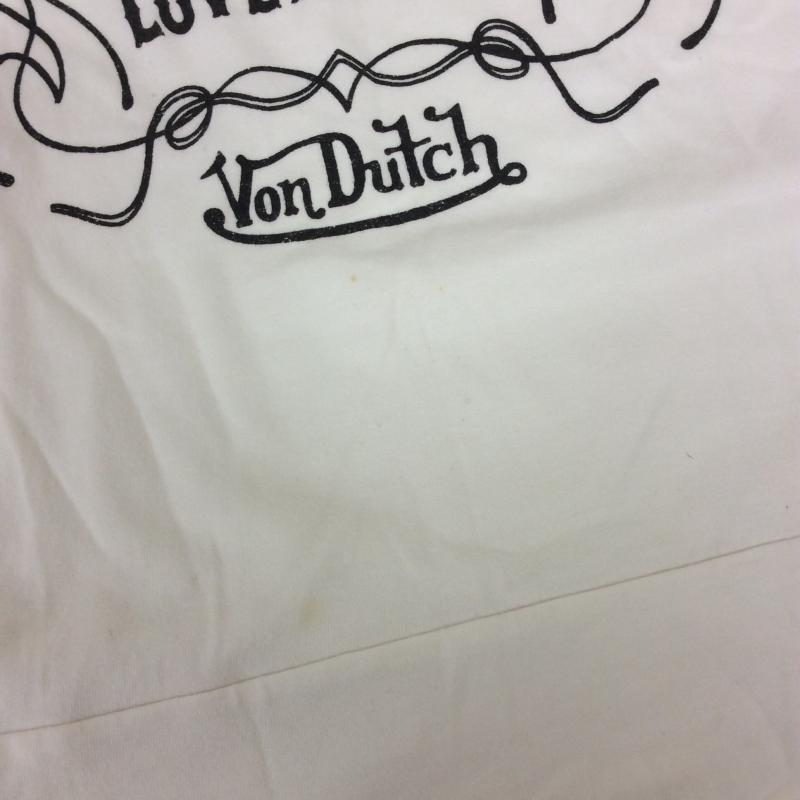 ボンダッチ VONDUTCH カットソー 半袖 M 無地 X プリント 白 / ホワイト / レディース USED 古着 中古 10004252