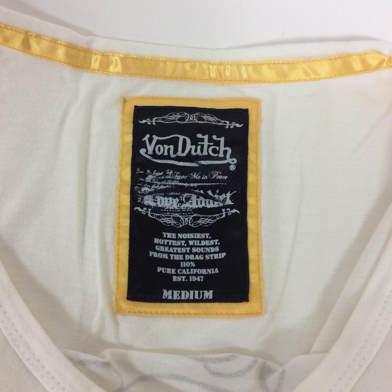 ボンダッチ VONDUTCH カットソー 半袖 M 無地 X プリント 白 / ホワイト / レディース USED 古着 中古 10004252