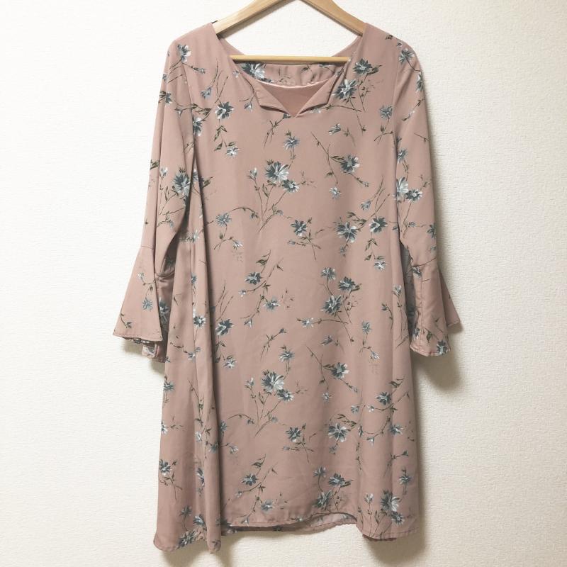 ヨーロ YOLO ワンピース ミニスカート 36 総柄 X 花柄 桃 / ピンク / X マルチカラー / マルチカラー / レディース USED 古着 中古 10004335