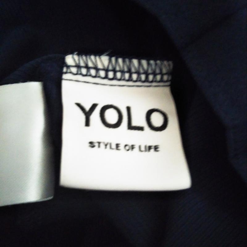 ヨーロ YOLO カットソー 半袖 40 無地 紺 / ネイビー / レディース USED 古着 中古 10004336