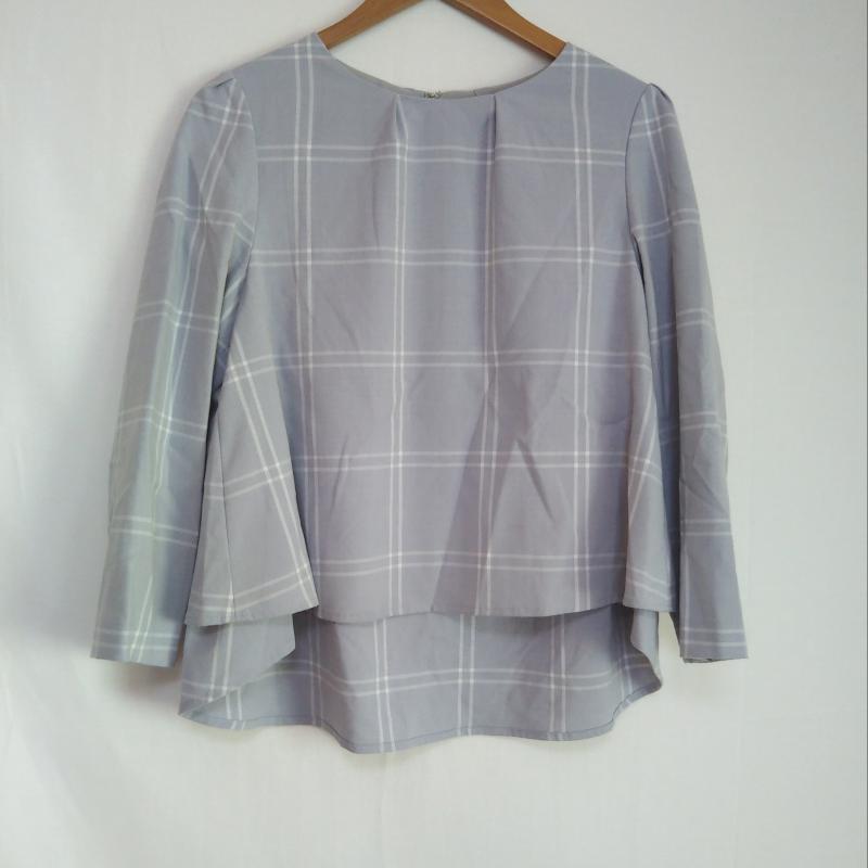 リアラ Reala カットソー 長袖 M チェック 白 / ホワイト / X 灰 / グレー / レディース USED 古着 中古 10004370