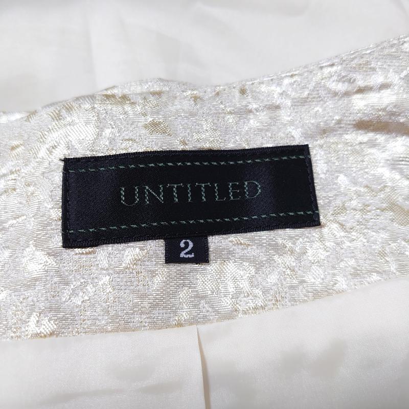 アンタイトル UNTITLED スカート ひざ丈スカート 2 総柄 白 / ホワイト / X 金 / ゴールド / レディース USED 古着 中古 10004386