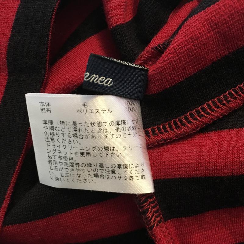 エンネア Ennea カットソー 長袖 38 ボーダー柄 X 総柄 黒 / ブラック / X 赤 / レッド / レディース USED 古着 中古 10004444