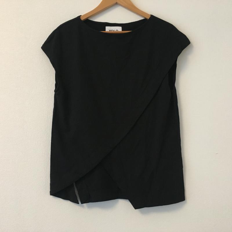 ヨーロ YOLO カットソー 半袖 40 無地 黒 / ブラック / レディース USED 古着 中古 10004450