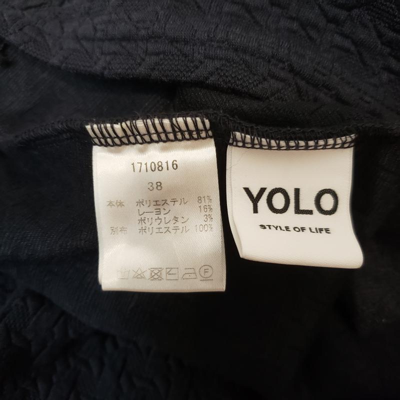 ヨーロ YOLO カットソー 半袖 38 無地 紺 / ネイビー / レディース USED 古着 中古 10004502