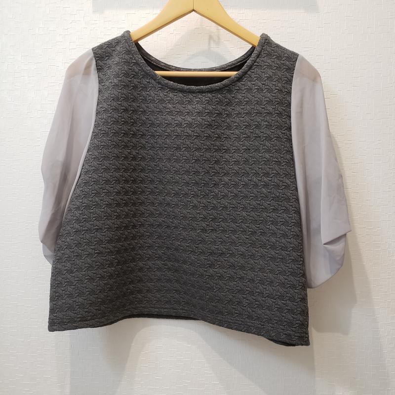 ヨーロ YOLO カットソー 半袖 36 無地 灰 / グレー / レディース USED 古着 中古 10004505