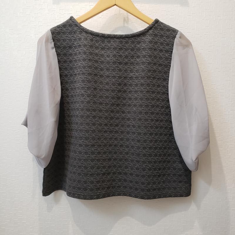 ヨーロ YOLO カットソー 半袖 36 無地 灰 / グレー / レディース USED 古着 中古 10004505