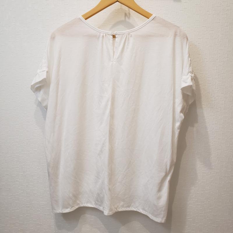 ヨーロ YOLO カットソー 半袖 38 無地 X 花柄 白 / ホワイト / レディース USED 古着 中古 10004512