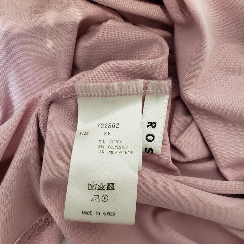 ロージー ROSIEE カットソー 半袖 36 無地 桃 / ピンク / レディース USED 古着 中古 10004519