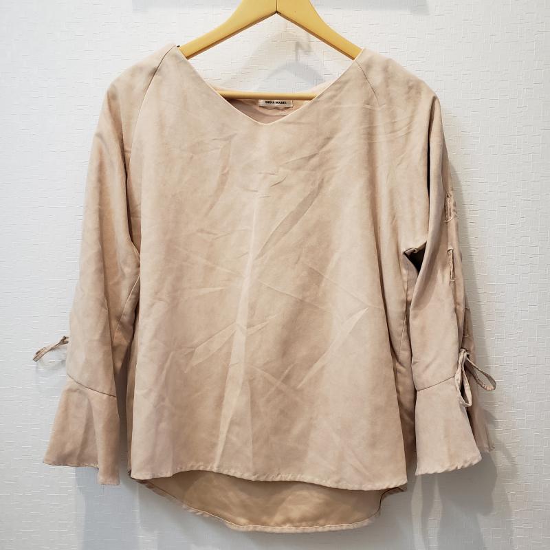 ドナマリー DONA MARIE カットソー 長袖 38 無地 ベージュ / ベージュ / レディース USED 古着 中古 10004527