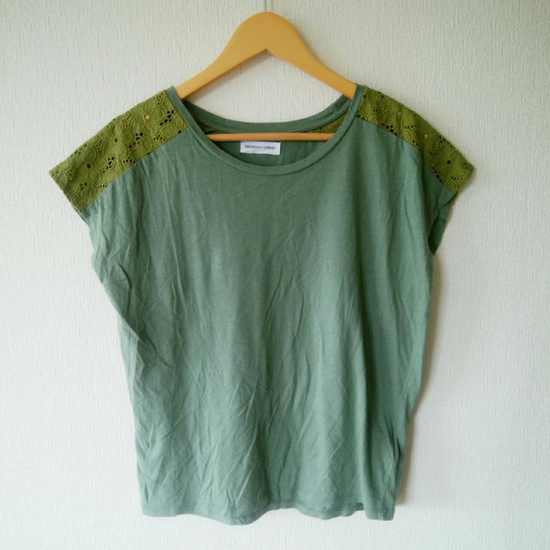 グリーンデイル ガーネット GREENDALE GARNET カットソー 半袖 M 無地 X 緑 / グリーン / レディース USED 古着 中古 10004554