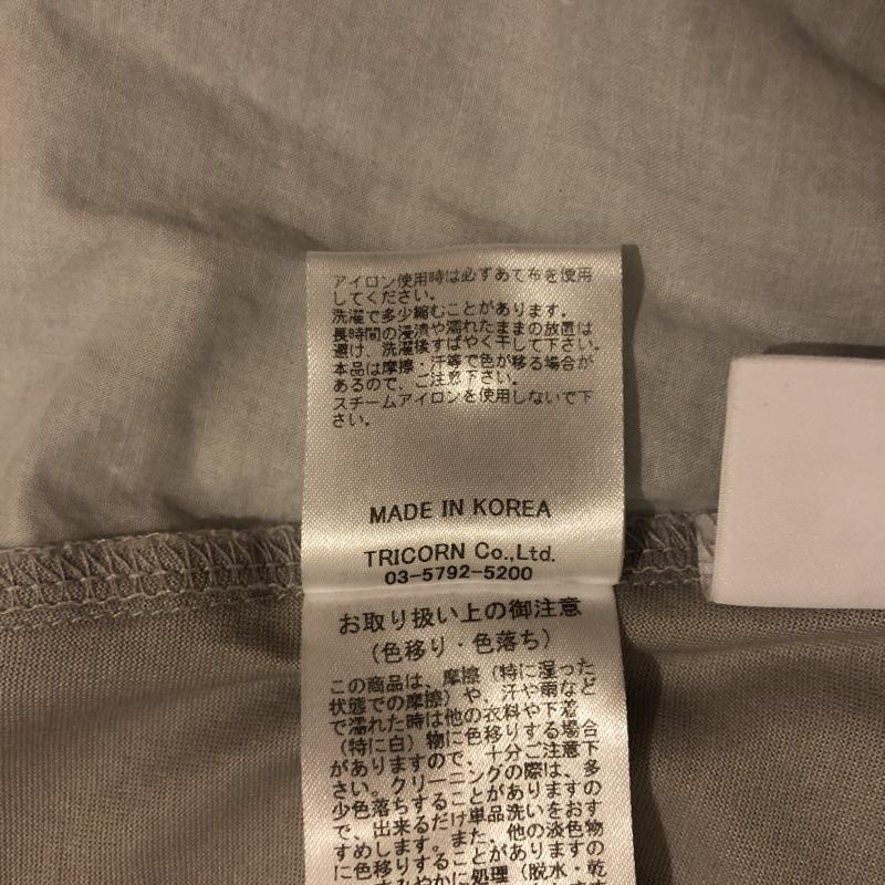 ヨーロ YOLO カットソー 半袖 後ろ身頃素材切り替え 38 無地 白 / ホワイト / X 灰 / グレー / レディース USED 古着 中古 10004626