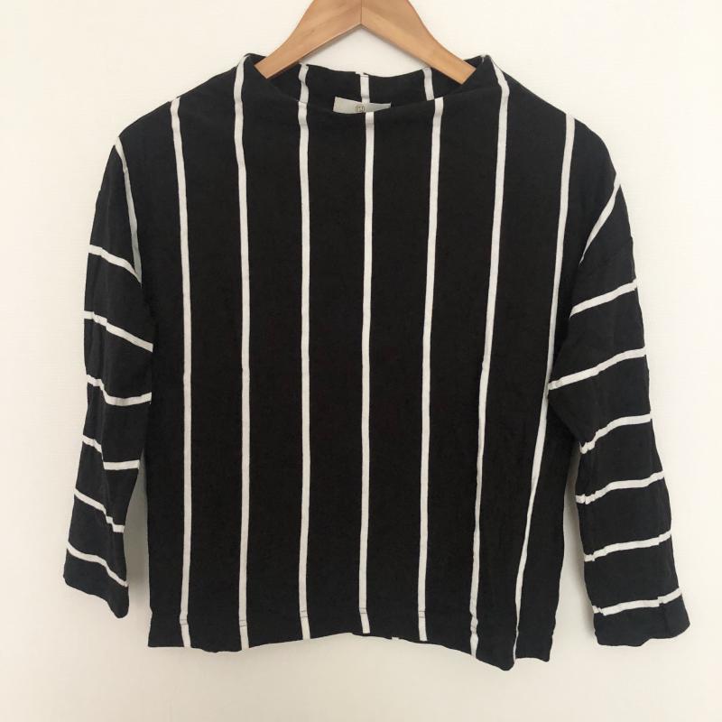 ルスーク LESOUK カットソー 長袖 38 ストライプ 白 / ホワイト / X 黒 / ブラック / レディース USED 古着 中古 10004640