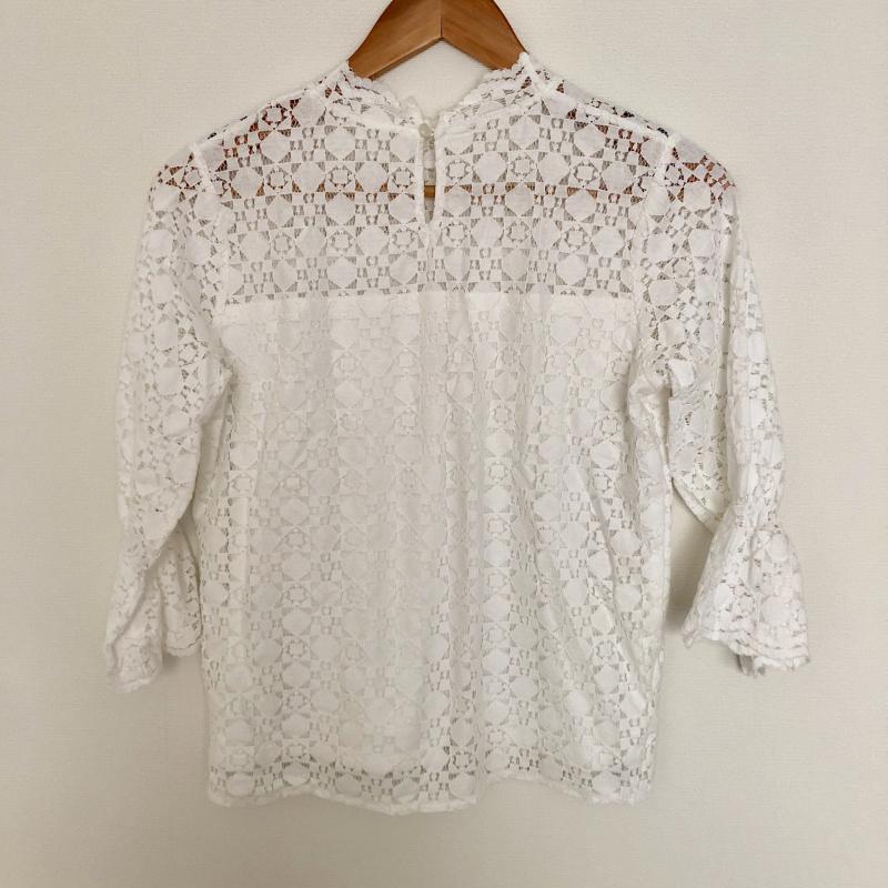 コムサイズム COMME CA ISM カットソー 七分袖 9 刺繍 白 / ホワイト / レディース USED 古着 中古 10004658