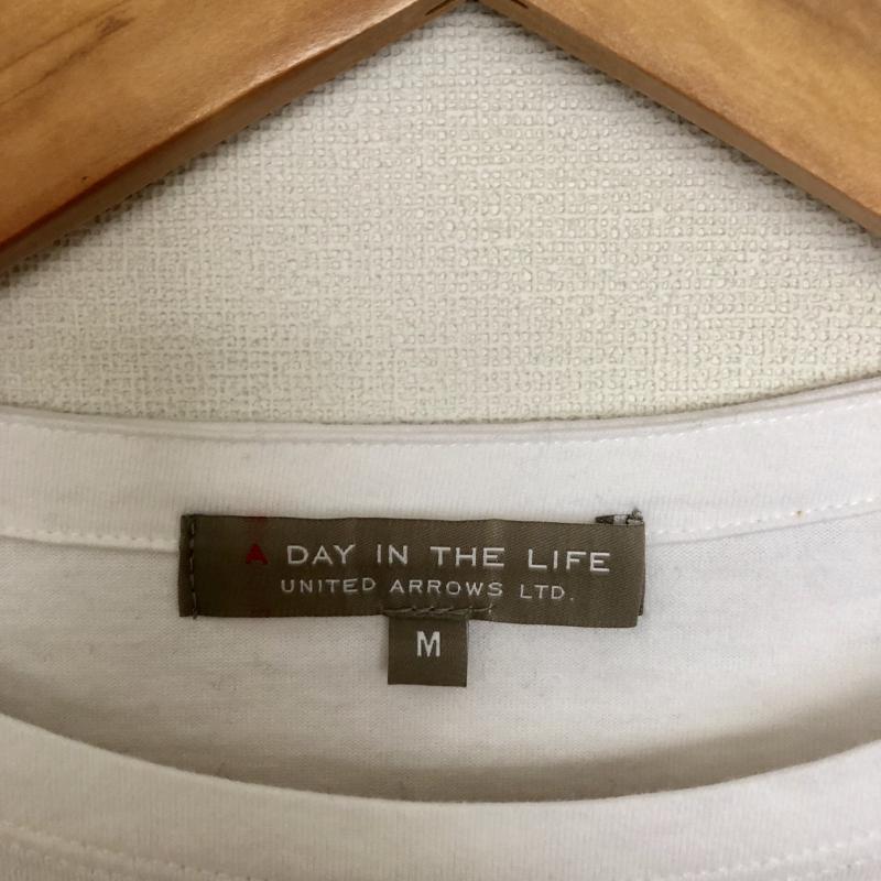 アデイインザライフ A Day in the Life カットソー 半袖 M 無地 X ストライプ 白 / ホワイト / X 青 / ブルー / メンズ USED 古着 中古 10004660