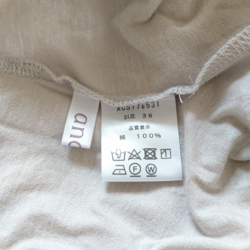 アナナス anana カットソー 半袖 36 無地 ベージュ / ベージュ / レディース USED 古着 中古 10004729