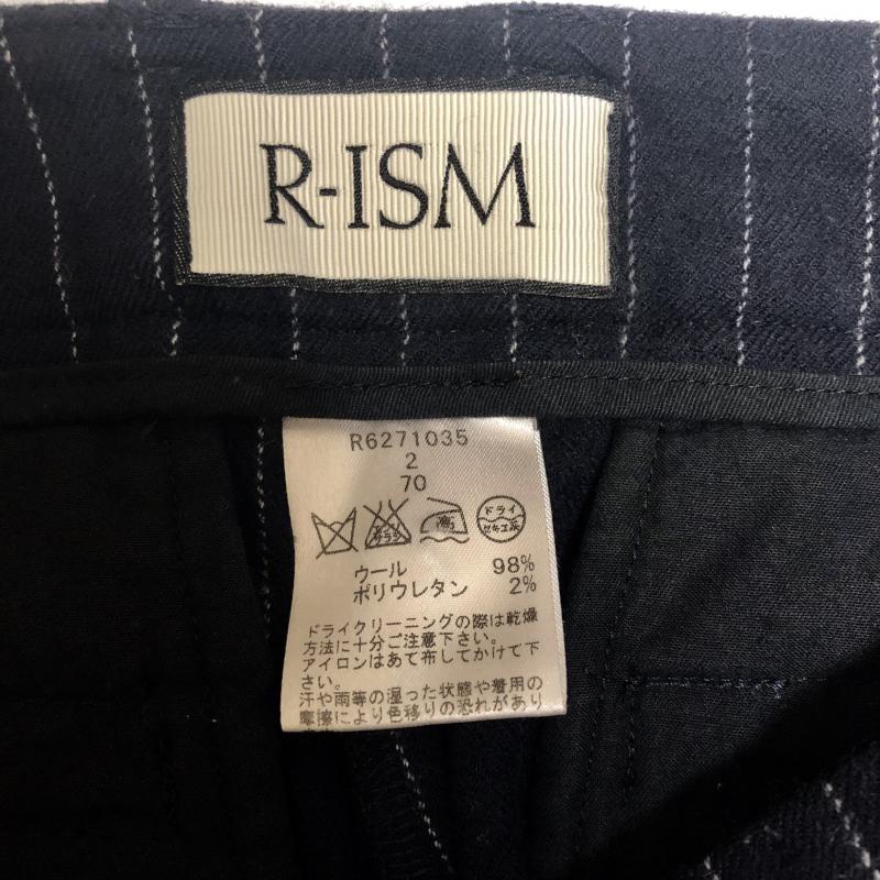 リズム R-ISM パンツ スラックス 2 ストライプ 紺 / ネイビー / X 白 / ホワイト / レディース USED 古着 中古 10004775