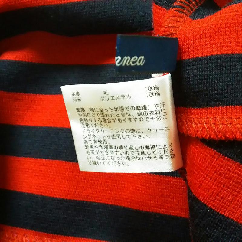エンネア Ennea カットソー 長袖 38 ボーダー柄 黒 / ブラック / X 赤 / レッド / レディース USED 古着 中古 10004804