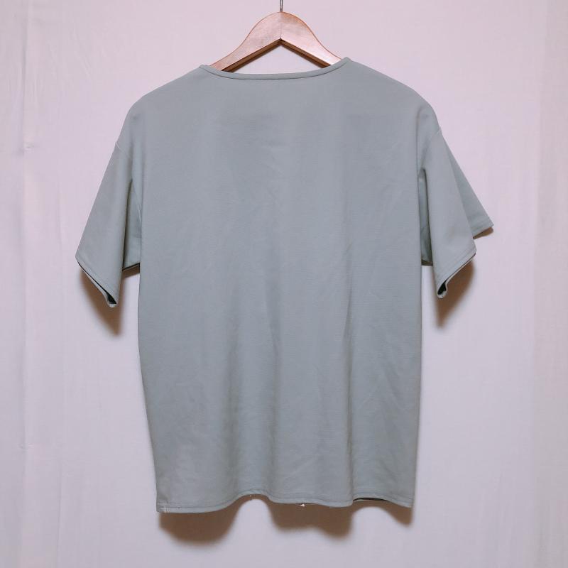 ヨーロ YOLO カットソー 半袖 40 無地 白 / ホワイト / X 緑 / グリーン / レディース USED 古着 中古 10005014