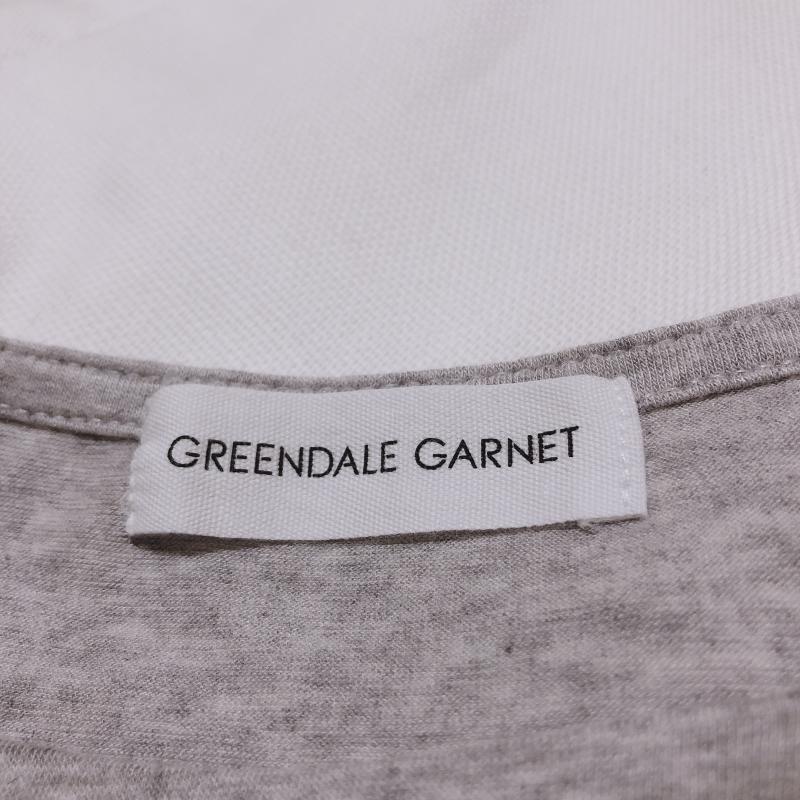 グリーンデイル ガーネット GREENDALE GARNET カットソー 半袖 40 無地 X 刺繍 灰 / グレー / X 白 / ホワイト / レディース USED 古着 中古 10005018