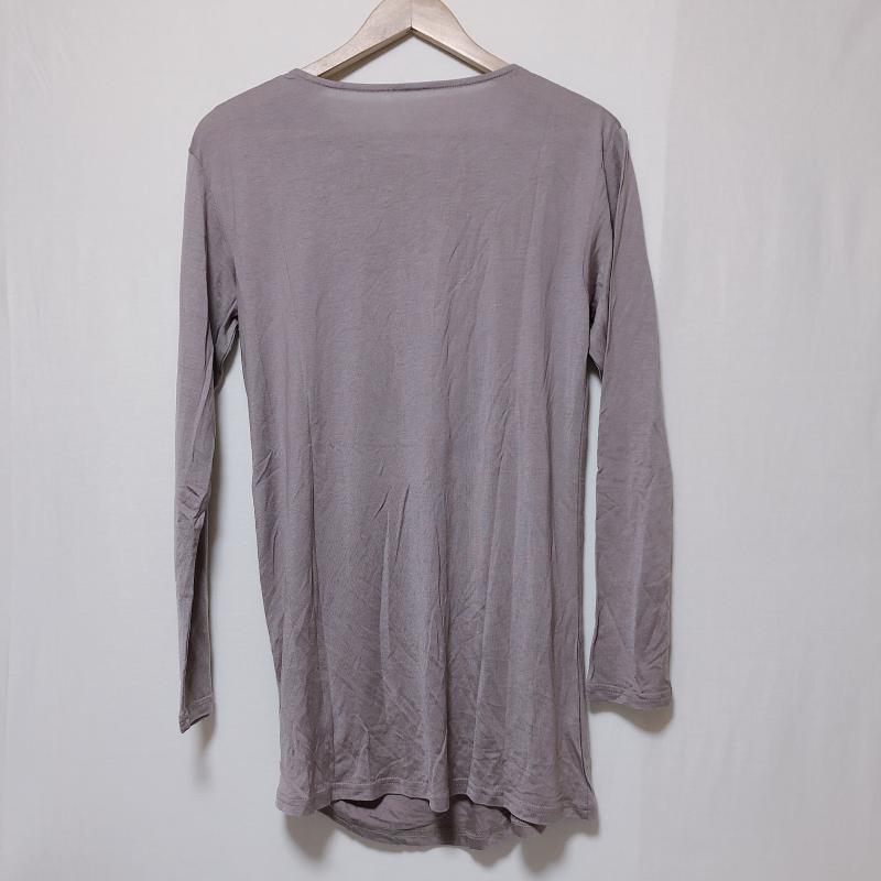 エニワイズ anywise カットソー 長袖 L 無地 茶 / ブラウン / レディース USED 古着 中古 10005026