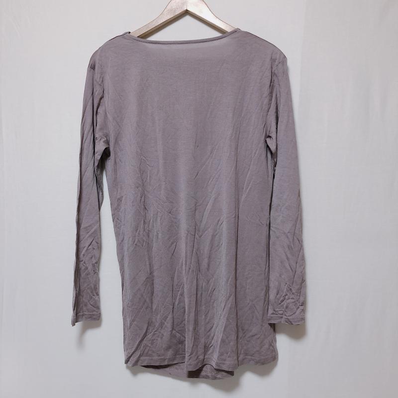 エニワイズ anywise カットソー 長袖 L 無地 茶 / ブラウン / レディース USED 古着 中古 10005029