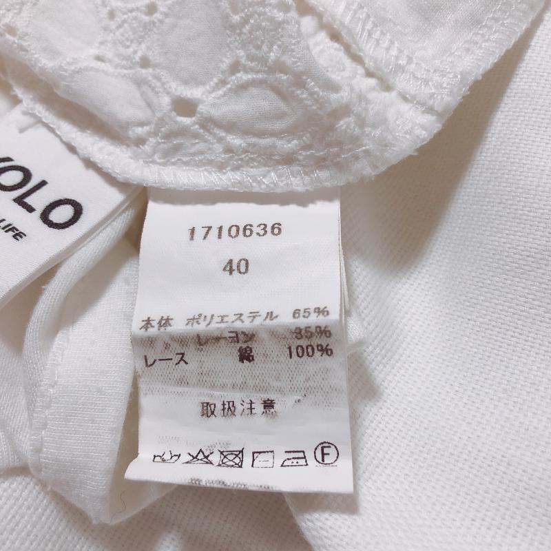 ヨーロ YOLO カットソー 半袖 40 無地 X 刺繍 白 / ホワイト / レディース USED 古着 中古 10005031