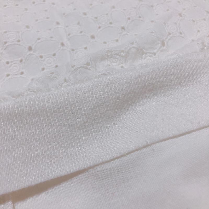 ヨーロ YOLO カットソー 半袖 40 無地 X 刺繍 白 / ホワイト / レディース USED 古着 中古 10005031