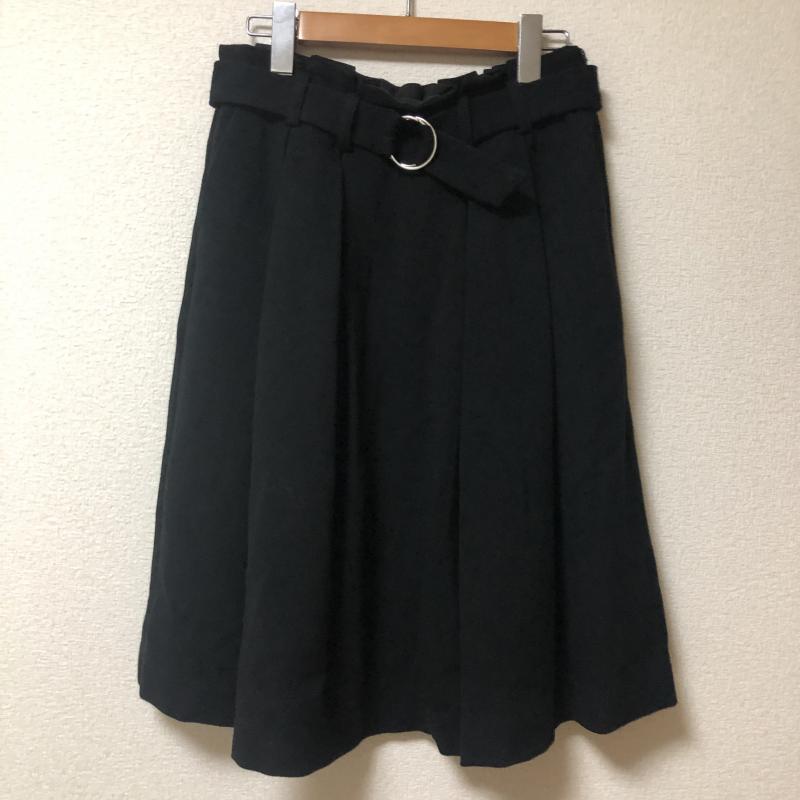 エンネア Ennea スカート ひざ丈スカート 38 無地 黒 / ブラック / レディース USED 古着 中古 10005082