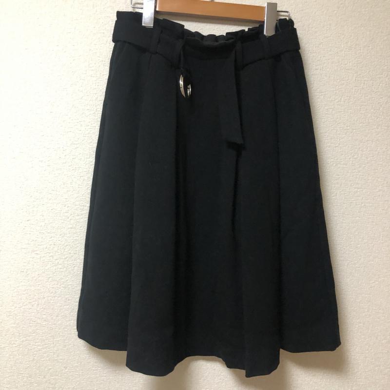 エンネア Ennea スカート ひざ丈スカート 38 無地 黒 / ブラック / レディース USED 古着 中古 10005082