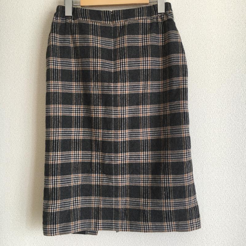 エンネア Ennea スカート ひざ丈スカート 40 チェック 黒 / ブラック / X 橙 / オレンジ / X 灰 / グレー / レディース USED 古着 中古 10005185