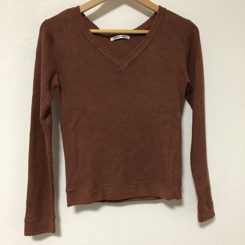 ドナマリー DONA MARIE カットソー 長袖 36 無地 茶 / ブラウン / レディース USED 古着 中古 10005226