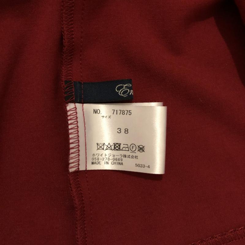 エンネア Ennea カットソー 長袖 袖先デザイン、後ろ身頃ファスナー 38 無地 赤 / レッド / レディース USED 古着 中古 10005397