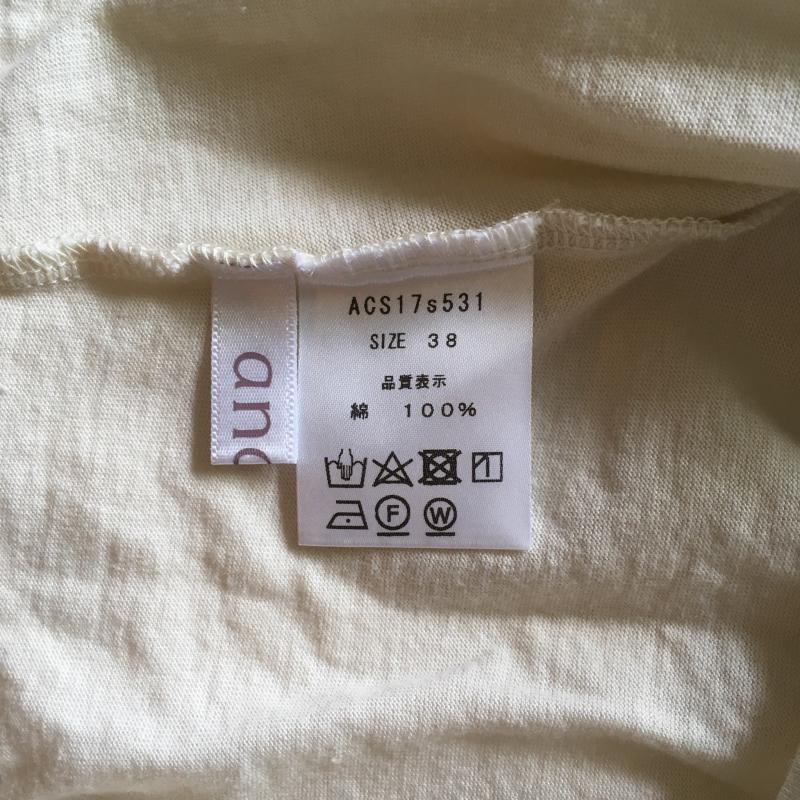 アナナス anana カットソー 半袖 袖にデザイン 38 無地 白 / ホワイト / レディース USED 古着 中古 10005401