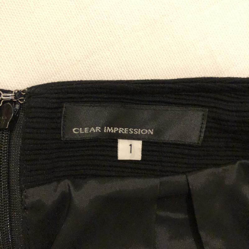 クリアインプレッション CLEAR IMPRESSION スカート ひざ丈スカート 1 無地 紺 / ネイビー / レディース USED 古着 中古 10005538