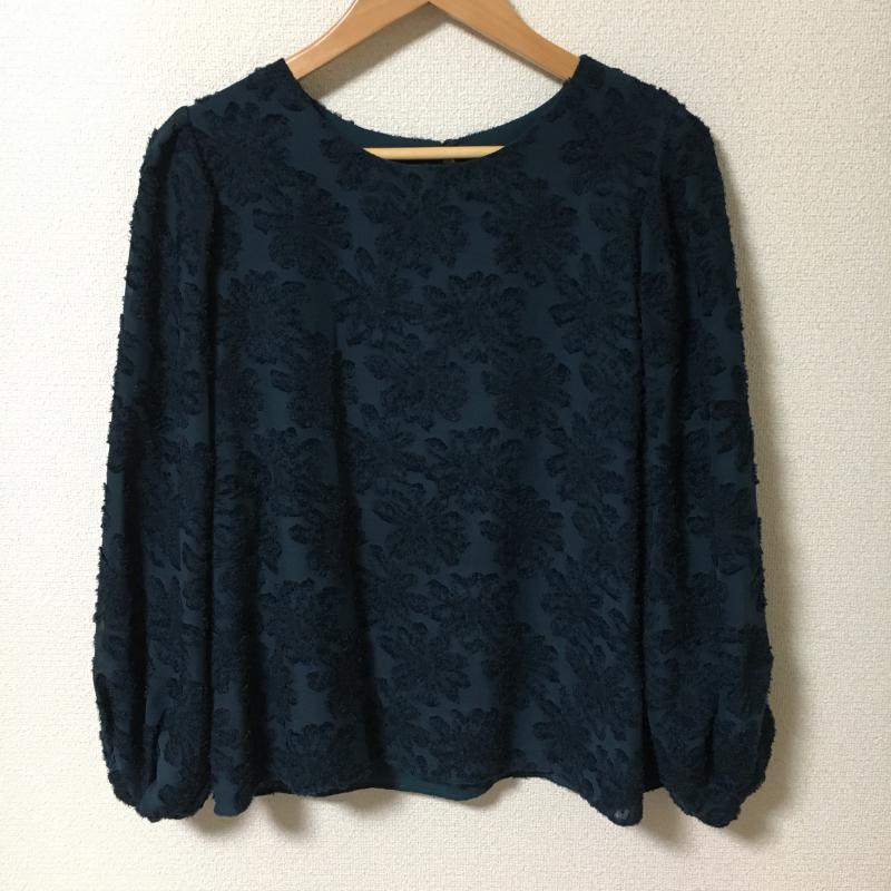 エンネア Ennea シャツ、ブラウス 長袖 38 花柄 紺 / ネイビー / レディース USED 古着 中古 10005594