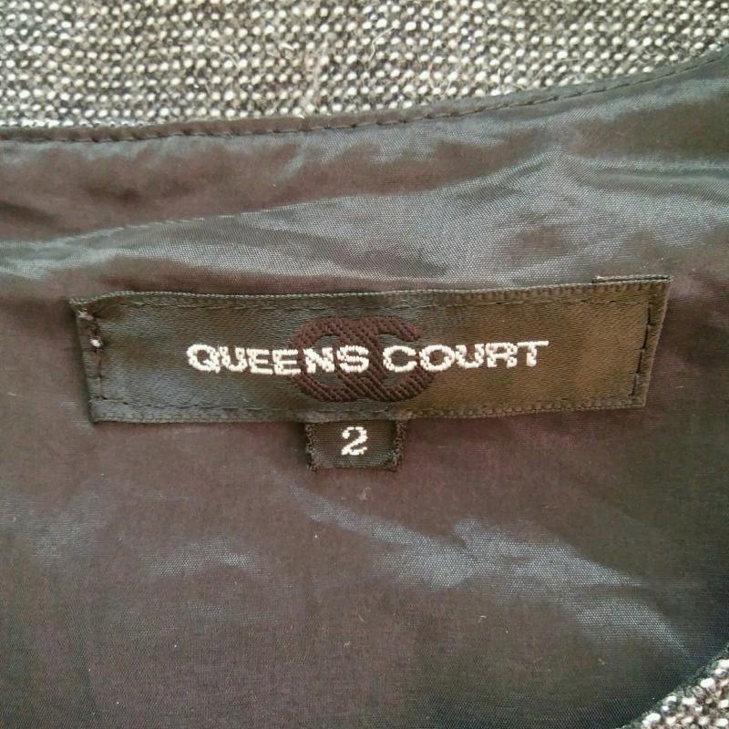 クイーンズコート QUEENS COURT ワンピース ひざ丈スカート 2 無地 青 / ブルー / レディース USED 古着 中古 10005804