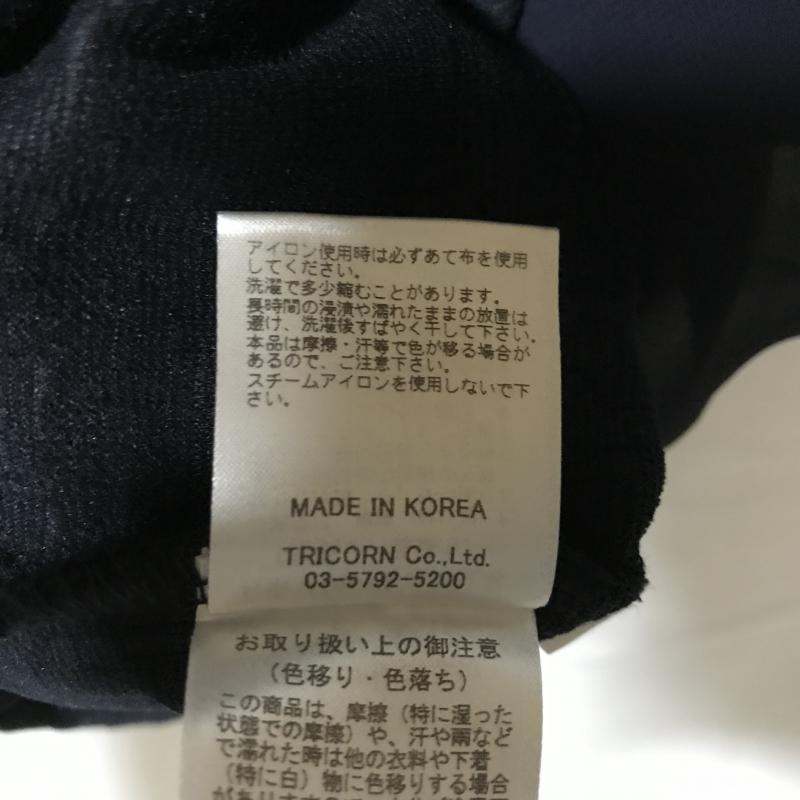 ヨーロ YOLO シャツ、ブラウス 七分袖 36 千鳥格子 X 無地 紺 / ネイビー / レディース USED 古着 中古 10005870