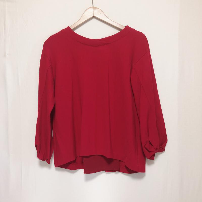 エンネア Ennea カットソー 長袖 40 無地 赤 / レッド / レディース USED 古着 中古 10005891