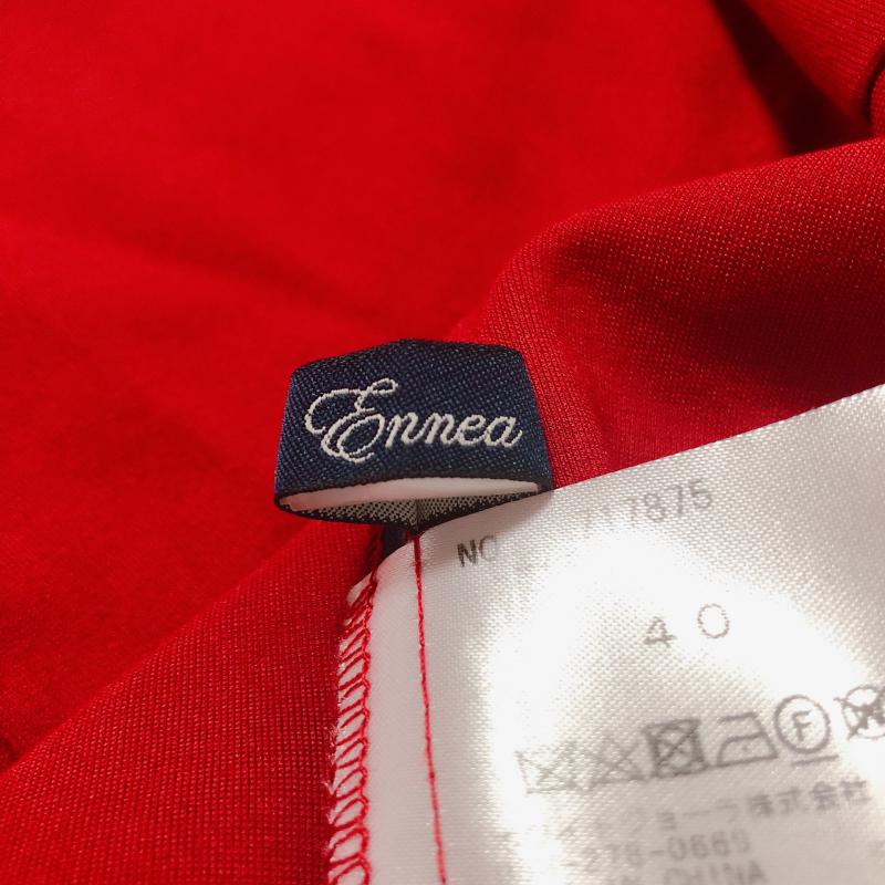 エンネア Ennea カットソー 長袖 40 無地 赤 / レッド / レディース USED 古着 中古 10005891