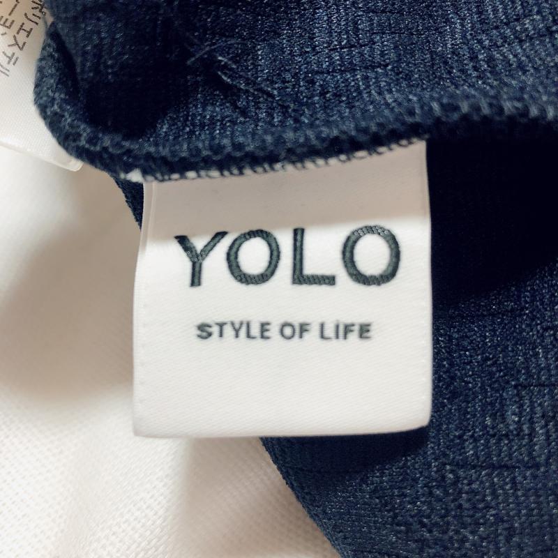 ヨーロ YOLO カットソー 半袖 36 無地 X ダメージ加工 紺 / ネイビー / レディース USED 古着 中古 10005905