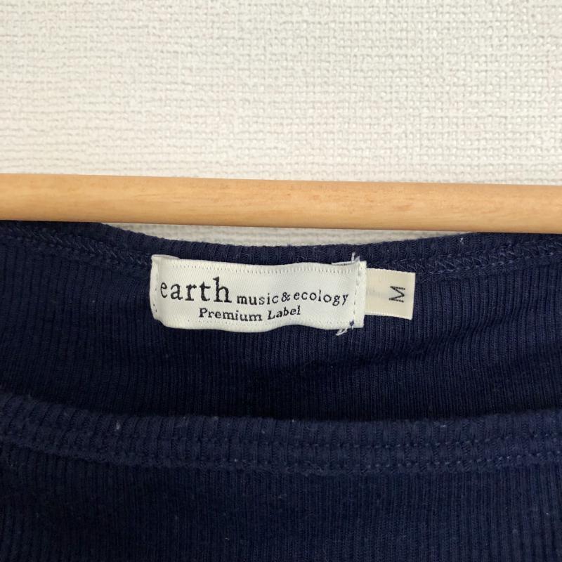 アースミュージックアンドエコロジー earth music&ecology ニット、セーター 七分袖 M 無地 紺 / ネイビー / レディース USED 古着 中古 10005933