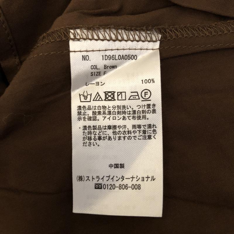 アースミュージックアンドエコロジー earth music&ecology シャツ、ブラウス 半袖 FREE 無地 茶 / ブラウン / レディース USED 古着 中古 10005965