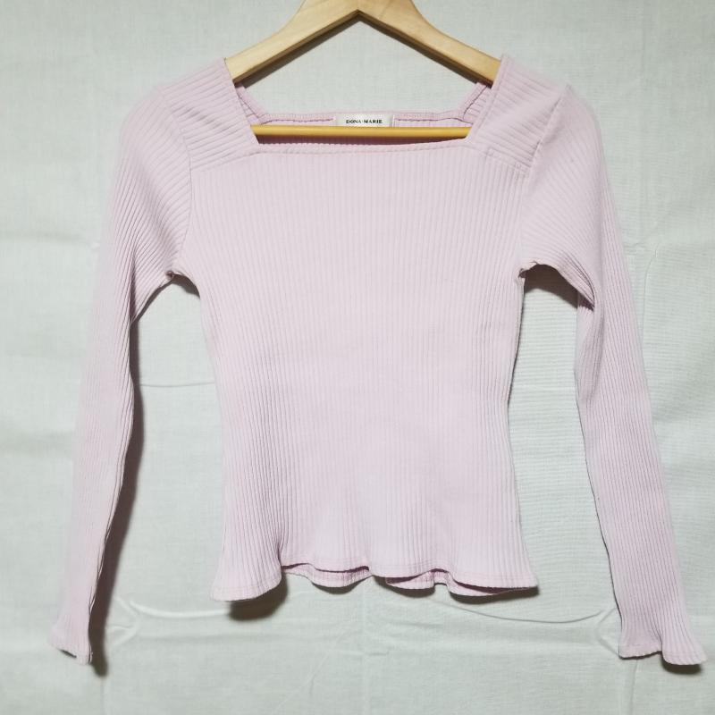 ドナマリー DONA MARIE カットソー 長袖 38 無地 桃 / ピンク / レディース USED 古着 中古 10005996