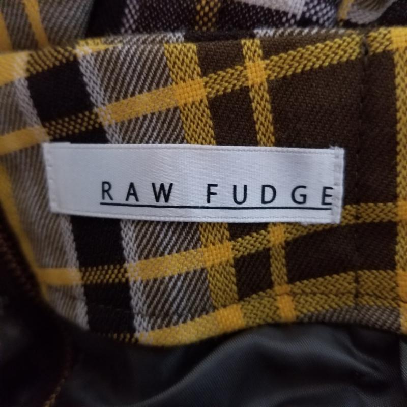 ローファッジ RAW FUDGE スカート ロングスカート M チェック 白 / ホワイト / X 黒 / ブラック / X 黄 / イエロー / X 茶 / ブラウン / レディース USED 古着 中古 10006020