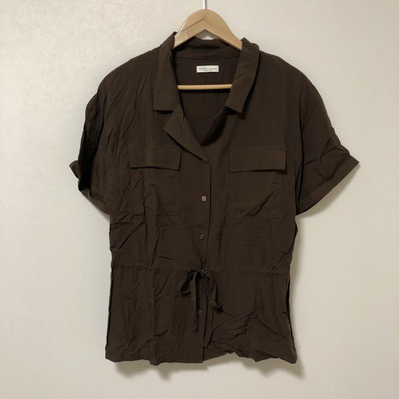 アースミュージックアンドエコロジー earth music&ecology シャツ、ブラウス 半袖 FREE 無地 茶 / ブラウン / レディース USED 古着 中古 10006038