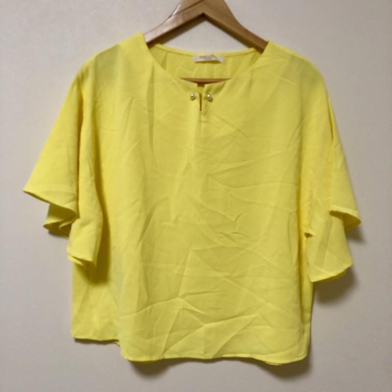 ショコラ フィネ ローブ chocol raffine robe カットソー 半袖 FREE 無地 黄 / イエロー / レディース USED 古着 中古 10006040