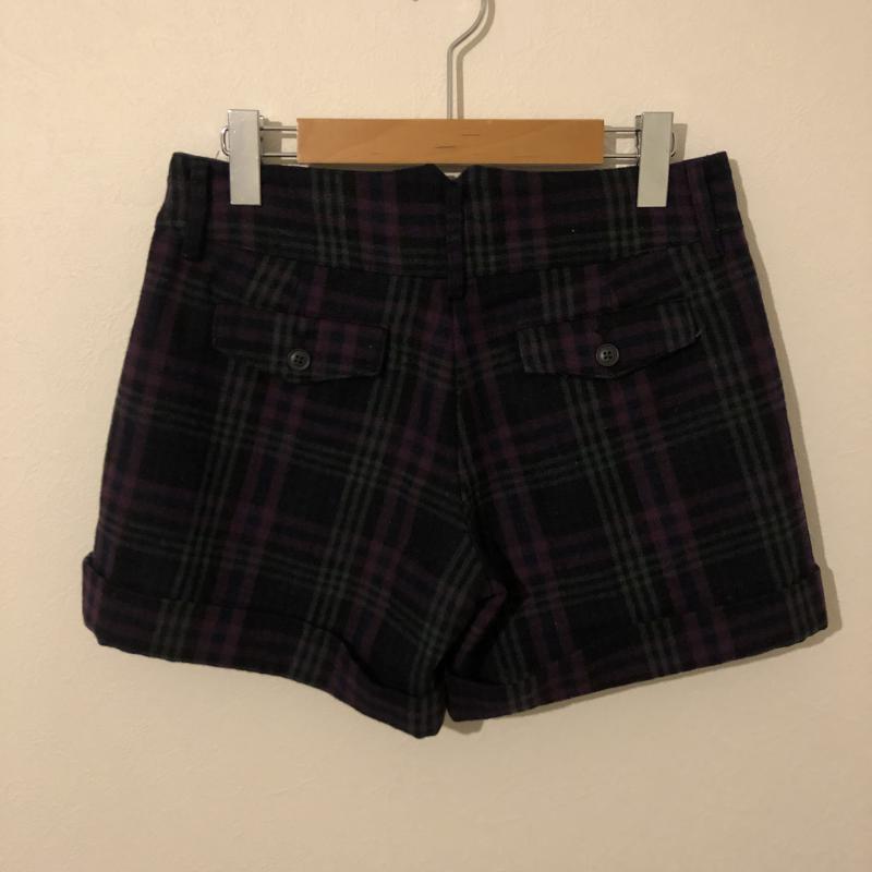 ナチュラルビューティーベーシック NATURAL BEAUTY BASIC パンツ ショートパンツ M チェック 黒 / ブラック / X 紫 / パープル / X 紺 / ネイビー / X 青 / ブルー / レディース USED 古着 中古 10006118
