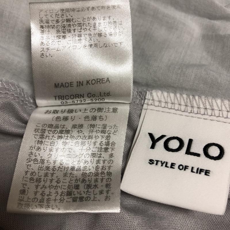 ヨーロ YOLO カットソー 半袖 36 無地 灰 / グレー / レディース USED 古着 中古 10006154