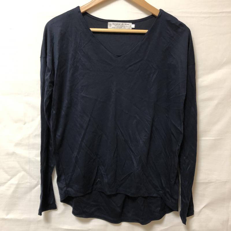 マルキスデブラン Marquise de blanc カットソー 長袖 38 無地 紺 / ネイビー / レディース USED 古着 中古 10006172